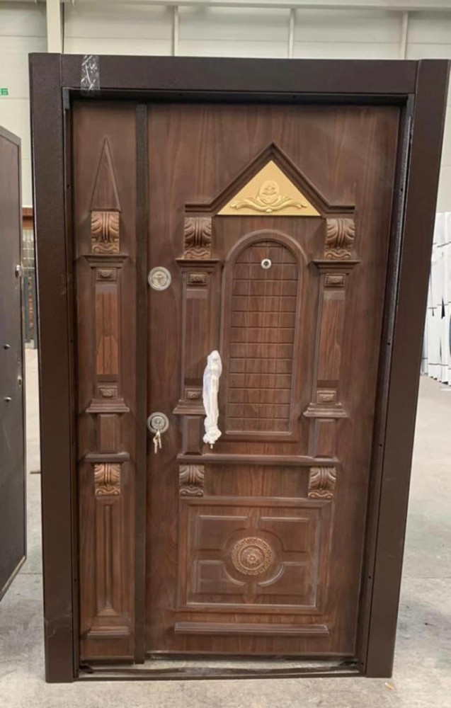 Turkish Embossed security Door with a wood finish