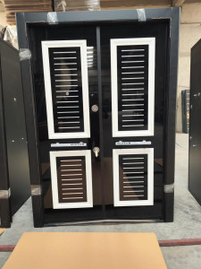 Modern Turkish Luxury Security Door with a black and white finish 