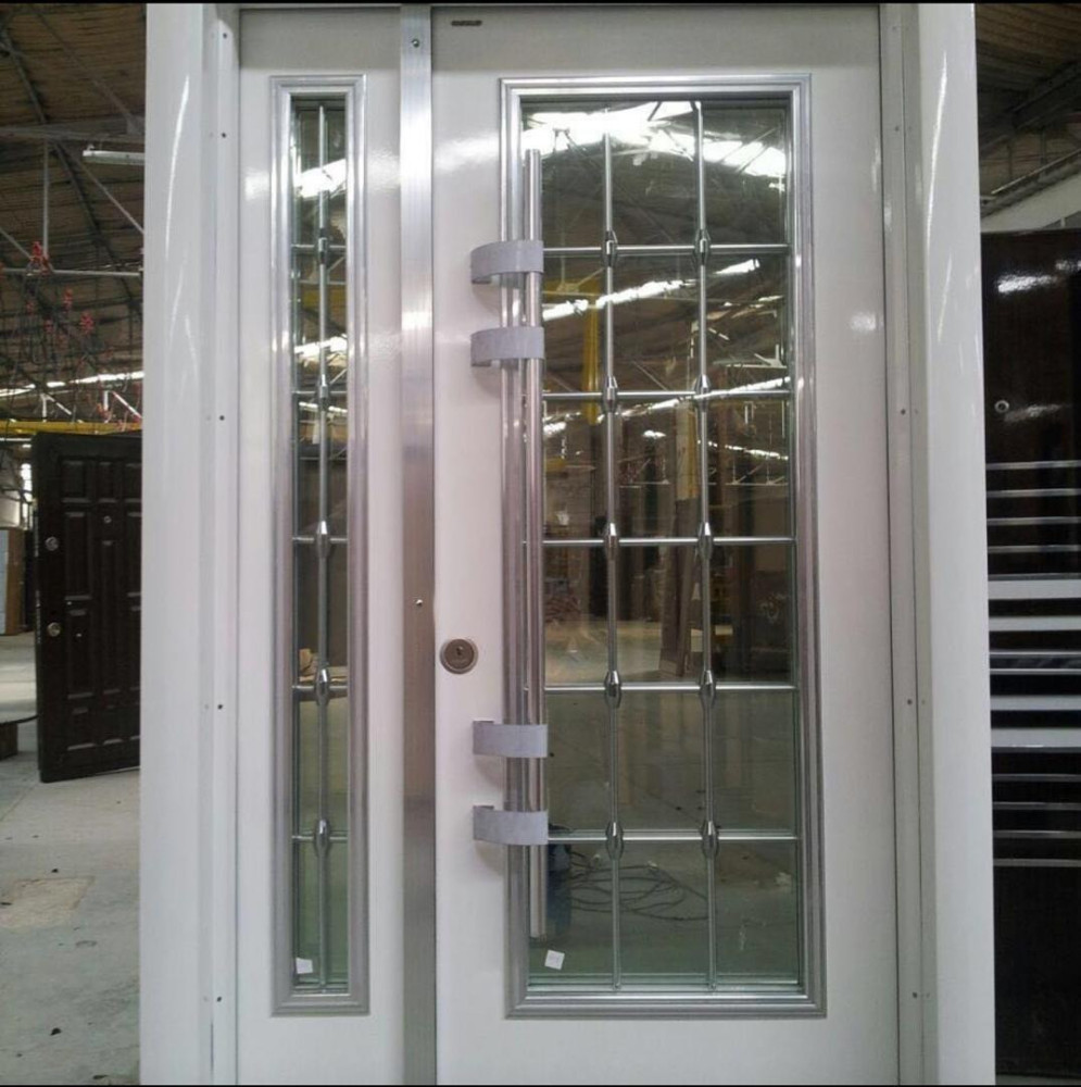 White French glass door, possibly made from steel of uPVC