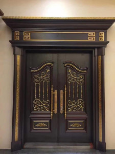 This is a brown and gold cast Security Double Door