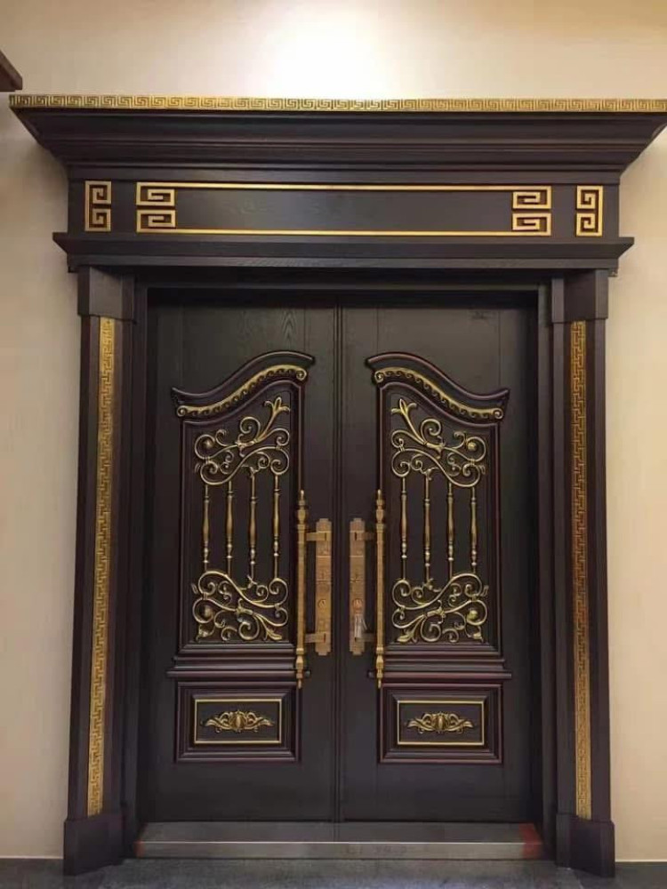 This is a brown and gold cast Security Double Door
