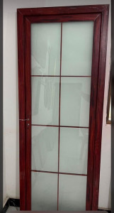 Double-glazed toughened glass and aluminum frame interior door