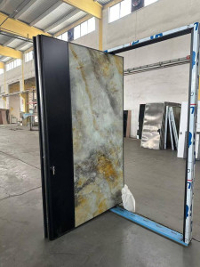 Large Panel of Translucent stone Veneer, likely a type of quartzite