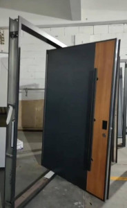 Modern Pivot Security Door with a Two-tone finish
