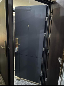 Modern Flush Wooden door with an abstract geometric pattern