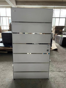 Grey Isreali Security Door with Chrome Horizontal Accents