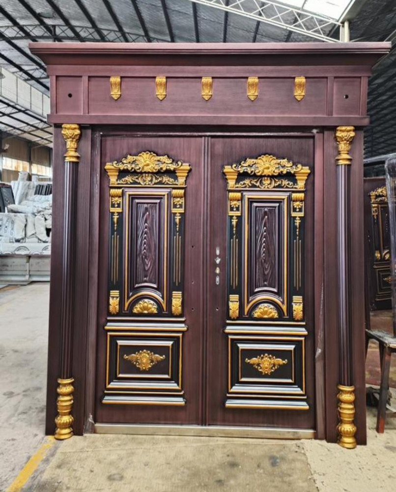 Luxury double Security Steel Door often made with a copper cast finish