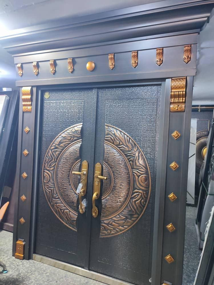 Double-opening copper-cast security door