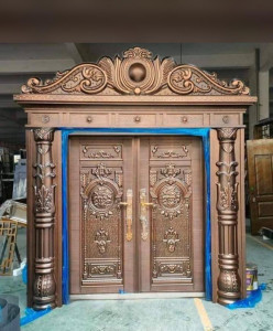 Cast copper Security Door with an arch and pillars