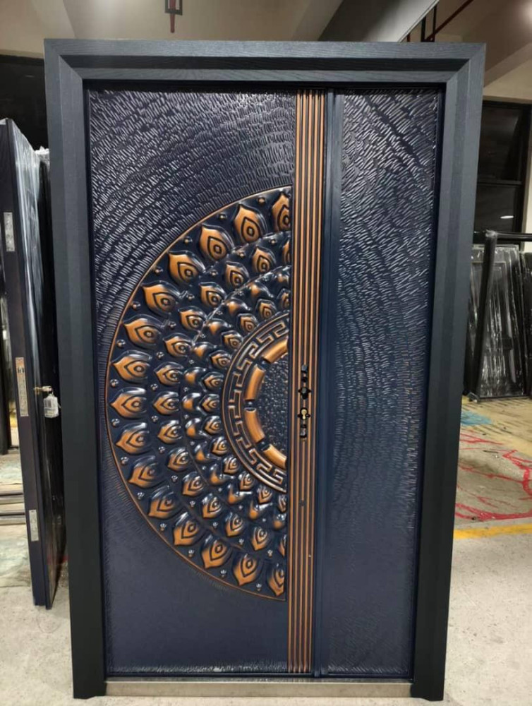 Regal Mandela Cast Door and artistic Security Door featuring a 3D mandela-inspired circular