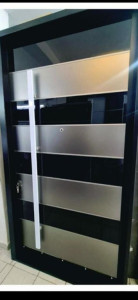 Modern Pivot Security Door with a multi-point locking system 