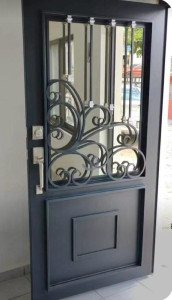 Luxury copper cast Security doubl door featuring intricate designs and multi-point locking system