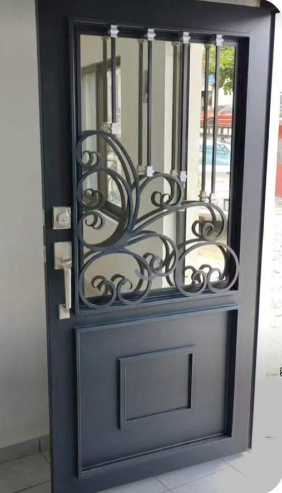 Luxury copper cast Security doubl door featuring intricate designs and multi-point locking system
