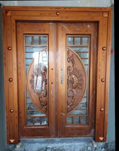 Modern wooden main Security Door