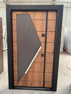 Turkish Luxury Security steel door with a decorative wooden finish