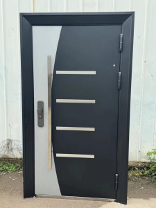Modern Security Entrnace stainless steel handle and decorative accents door