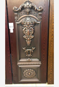 Luxurious embossed copper or zinc-copper security door