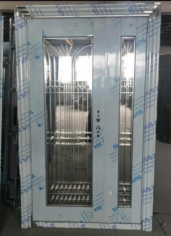 Stainless steel glass security door