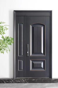 high-security steel door, likely designed for villa luxury residence entrances