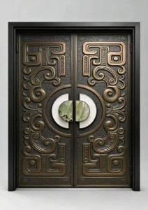 high-security double dor design commonly used for main entrances in luxury homes or villas