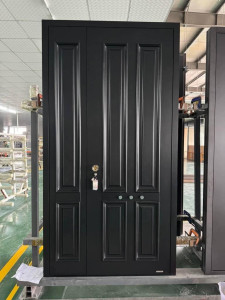 Stylish 4-panel, double security entrance door 