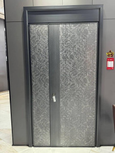 Modern grey steel security door