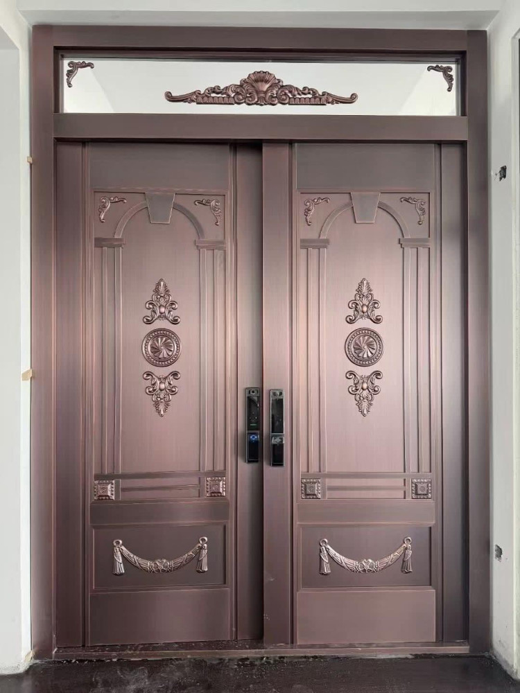 copper or high-grade steel security entrance door suitable for villa main entrances