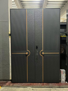 Luxury cast aluminum security door often designed as a man entrance for villas or residential homes