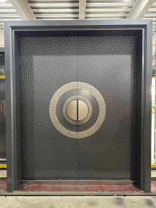 Modern metal double security entrance door 