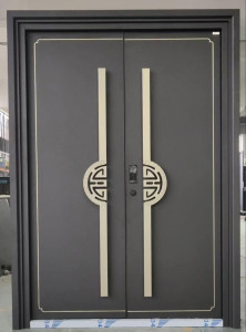 Security Steel double door featuring modern design elements