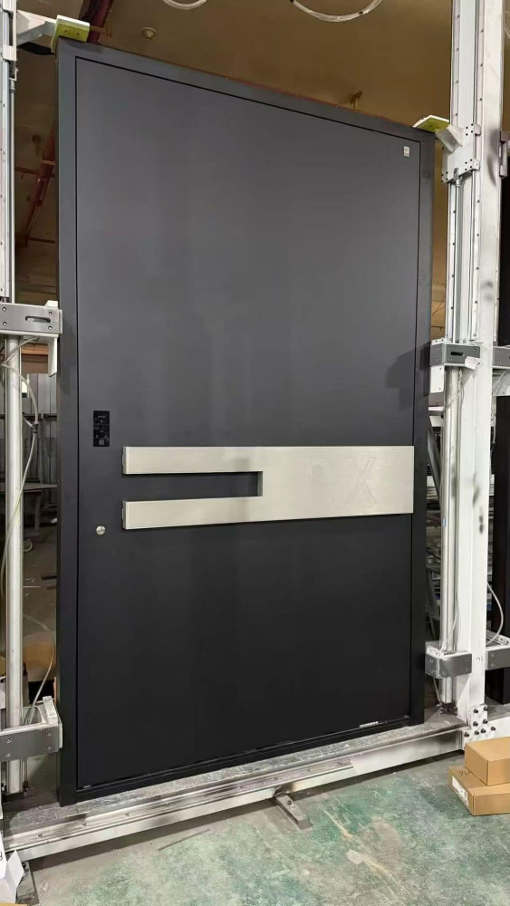 Modern Security aluminum pivot entrance dor, likely customized for high-end residential use